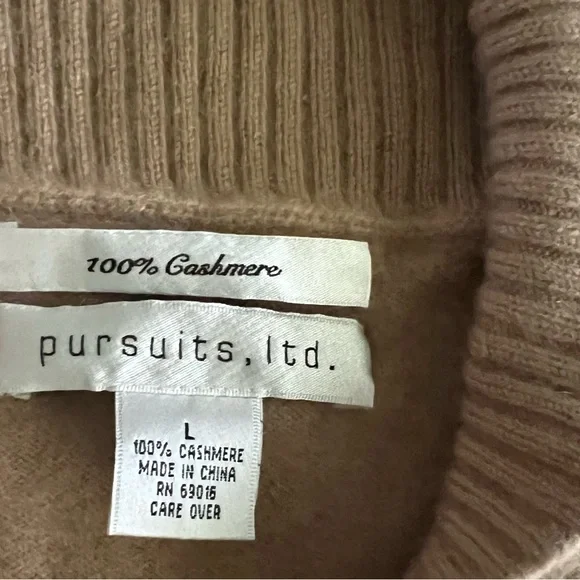 PURSUITS, ITD. Sueter de mujer, Color cafe, talla L, 100% Cashmere. - Picture 5 of 5